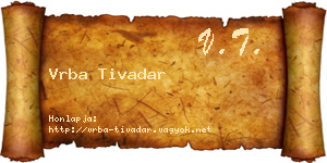 Vrba Tivadar névjegykártya